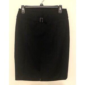 Express Design Studio Belted Black Pencil Skirt Lined Vented Size 4